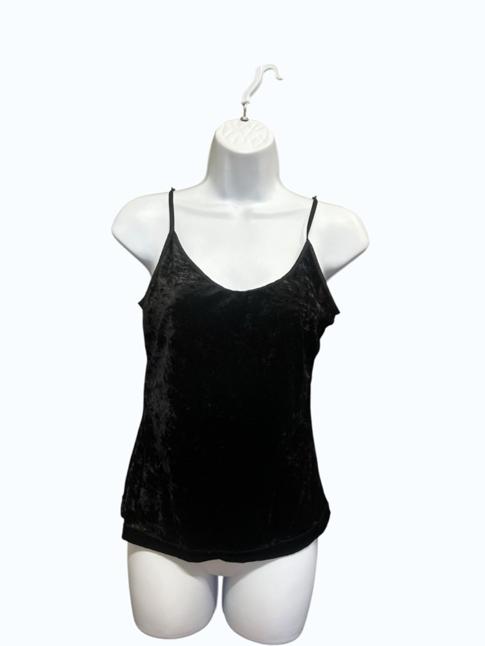 Platinum Lingerie Black Velour Camisole Y2K Tank Top - Size L